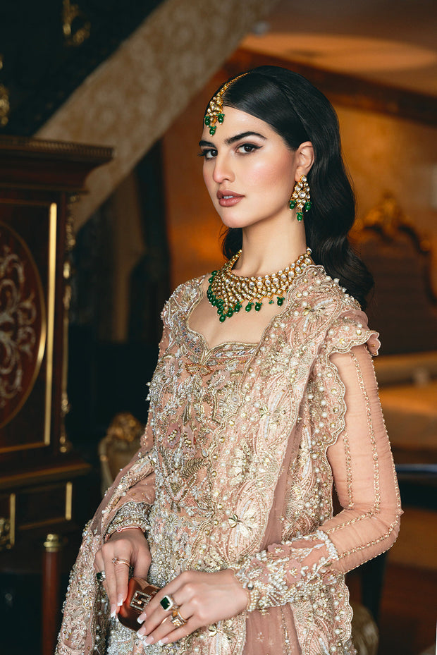 Latest Pakistani Bridal Dress in Embellished Walima Gown Style