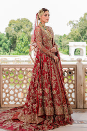 Latest Pakistani Bridal Dress in Gown Long Tail Lehenga Style