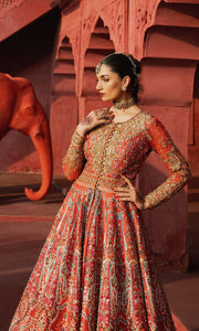 Latest Pakistani Bridal Dress in Jacket and Lehenga Style