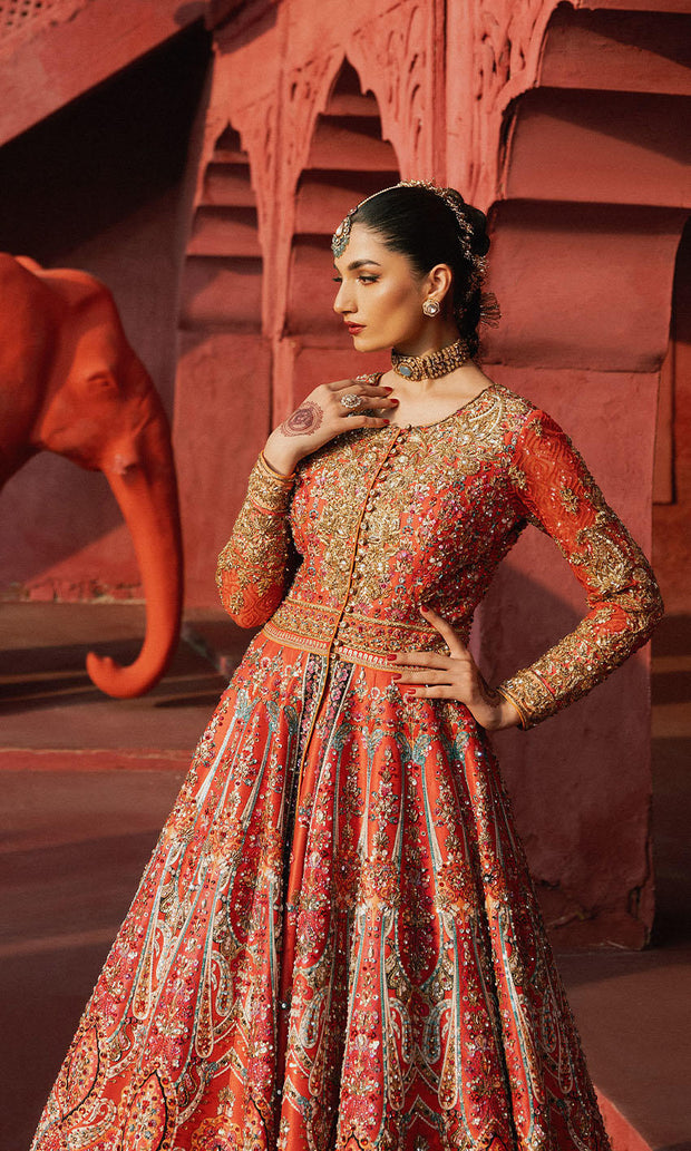 Latest Pakistani Bridal Dress in Jacket and Lehenga Style