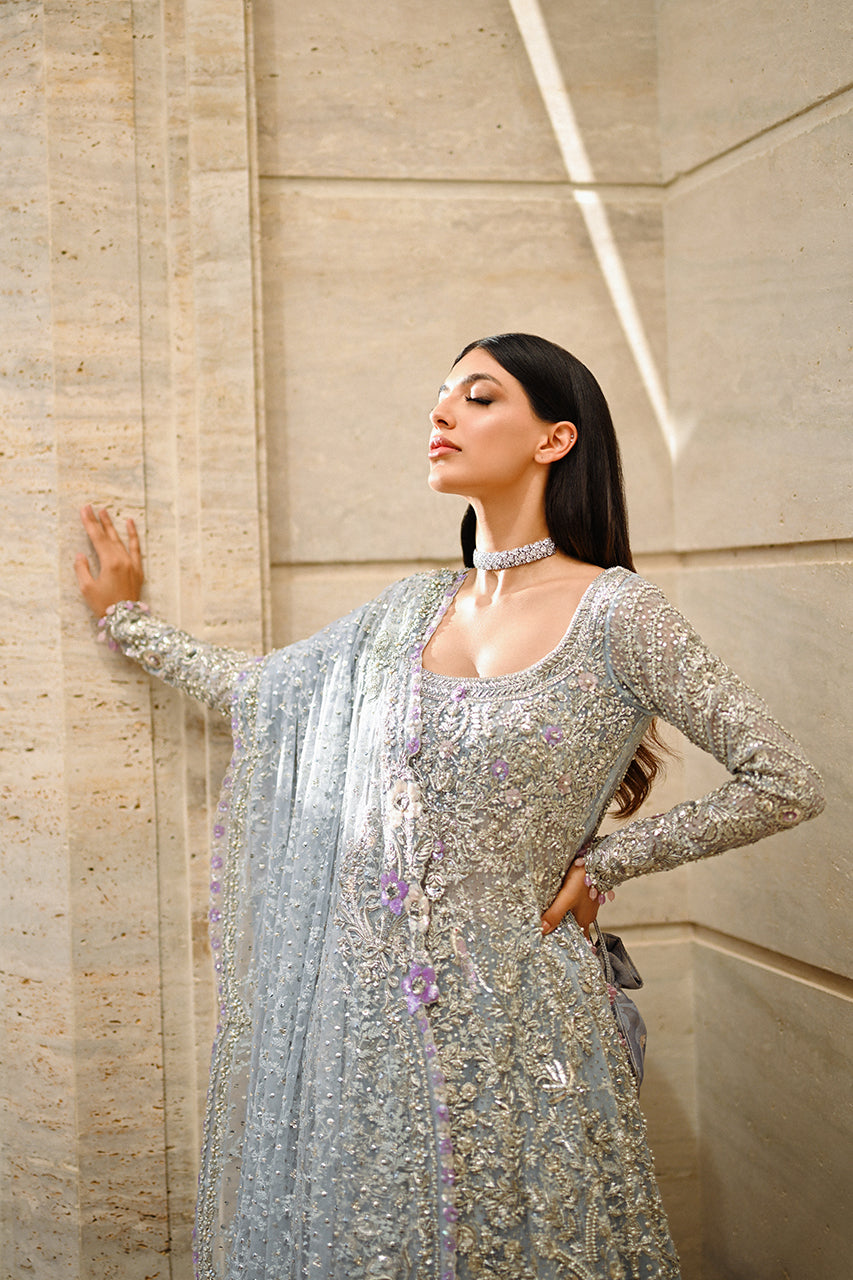 Latest Pakistani Bridal Dress in Lehenga Dupatta Gown Style