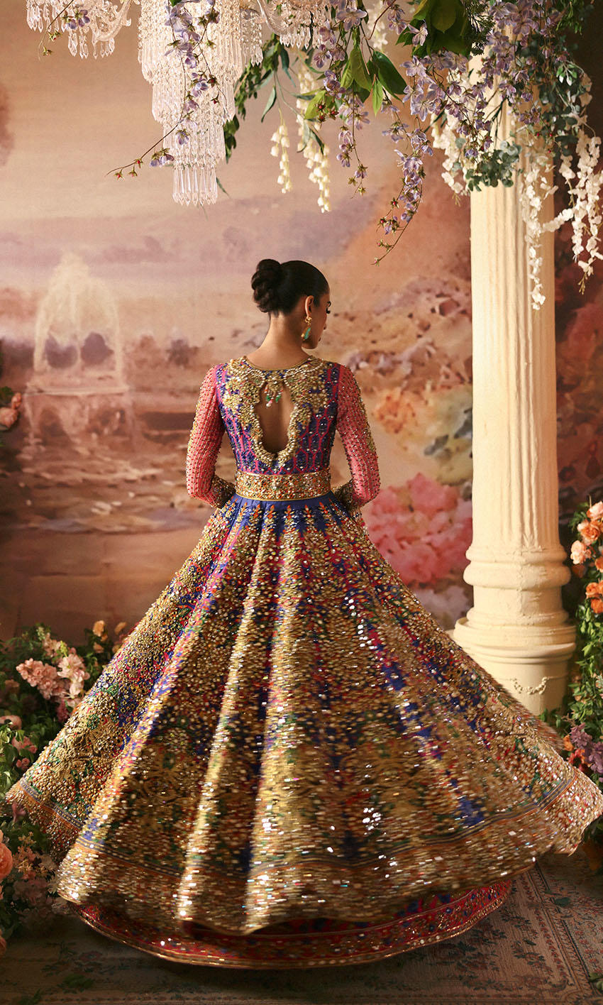 Premium Pakistani Bridal Dress with Lehenga & Frock Style