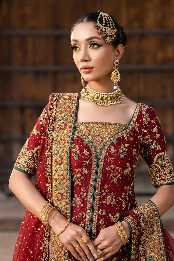 Elegant Pakistani Bridal Dress with Lehenga & Frock Style