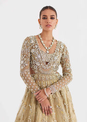 Latest Pakistani Bridal Dress in Pishwas Frock Lehenga Style