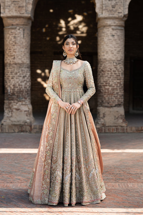 Premium Pakistani Bridal Dress with Pishwas Frock & Lehenga