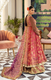 Latest Pakistani Bridal Dress in Pishwas Frock Sharara Style