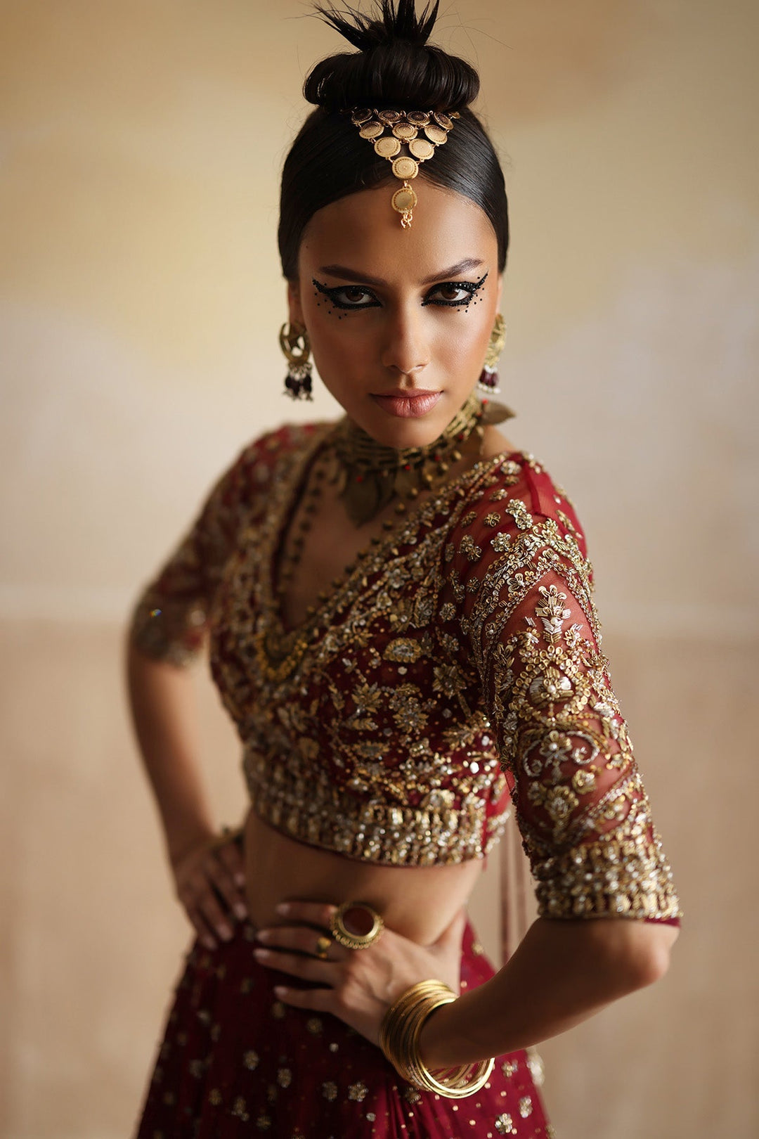 Exquisite Red Pakistani Bridal Lehenga with Zardosi Details