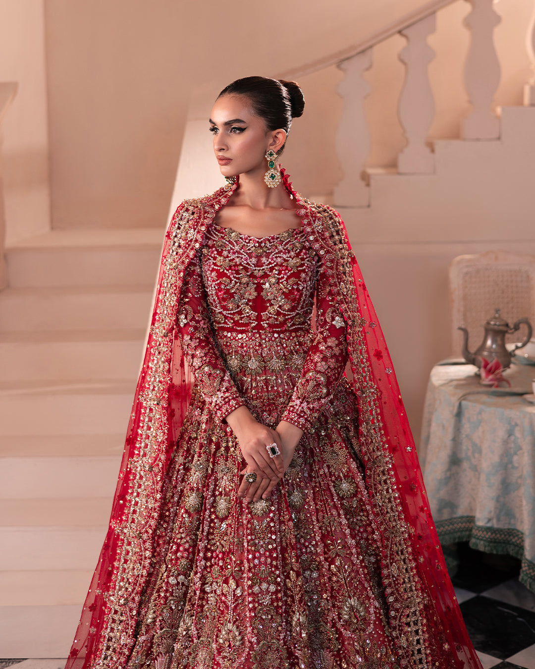 Stunning Pakistani Bridal Lehenga in Red for Your Wedding