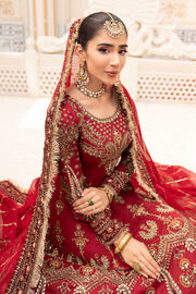Latest Pakistani Bridal Dress in Red Lehenga and Choli Style