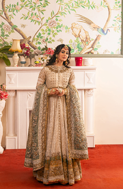 Latest Pakistani Bridal Dress in Royal Pishwas Frock Style