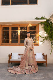 Latest Pakistani Bridal Dress in Tea Pink Lehenga Kameez Style
