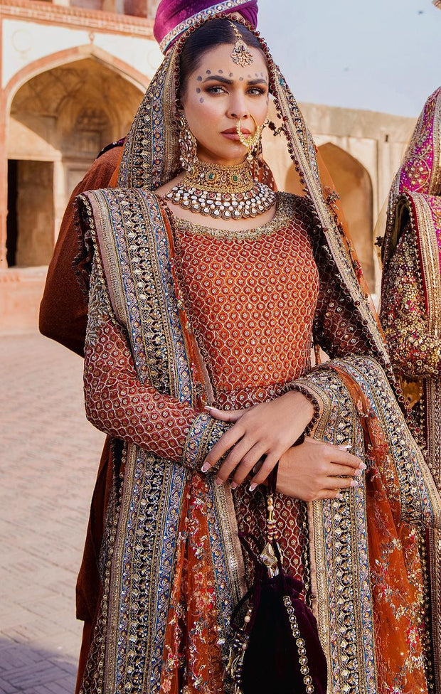 Latest Pakistani Bridal Dress in Traditional Pishwas Style