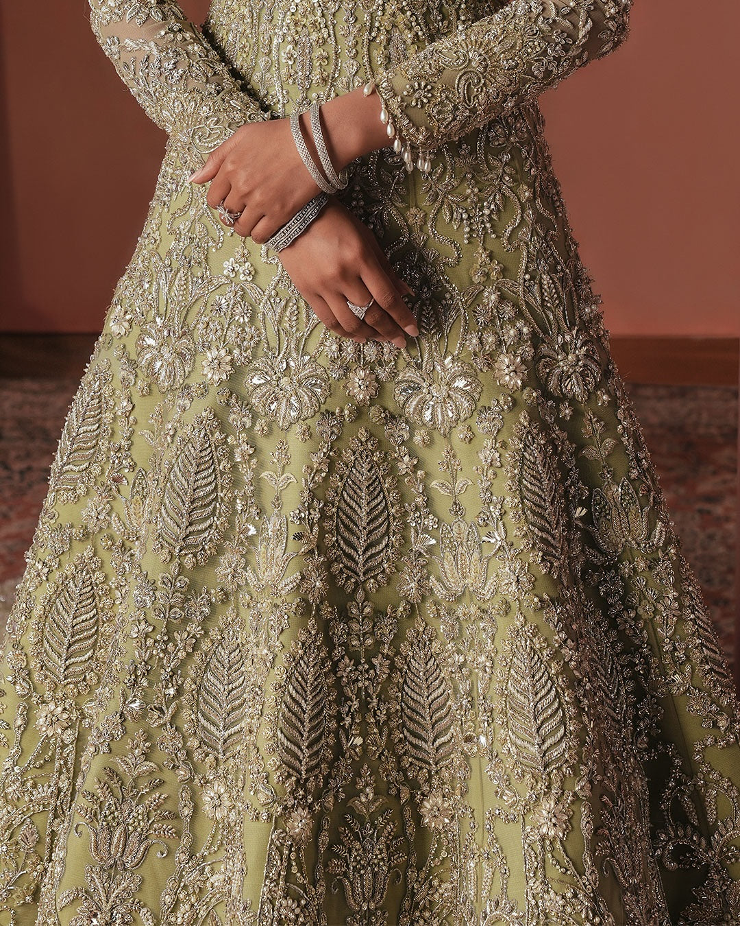 Latest Pakistani Bridal Dress in Wedding Gown Dupatta Style
