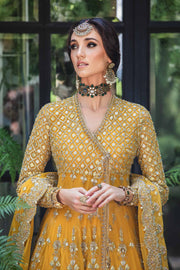 Latest Pakistani Bridal Lehenga and Net Angrakha Frock Dress