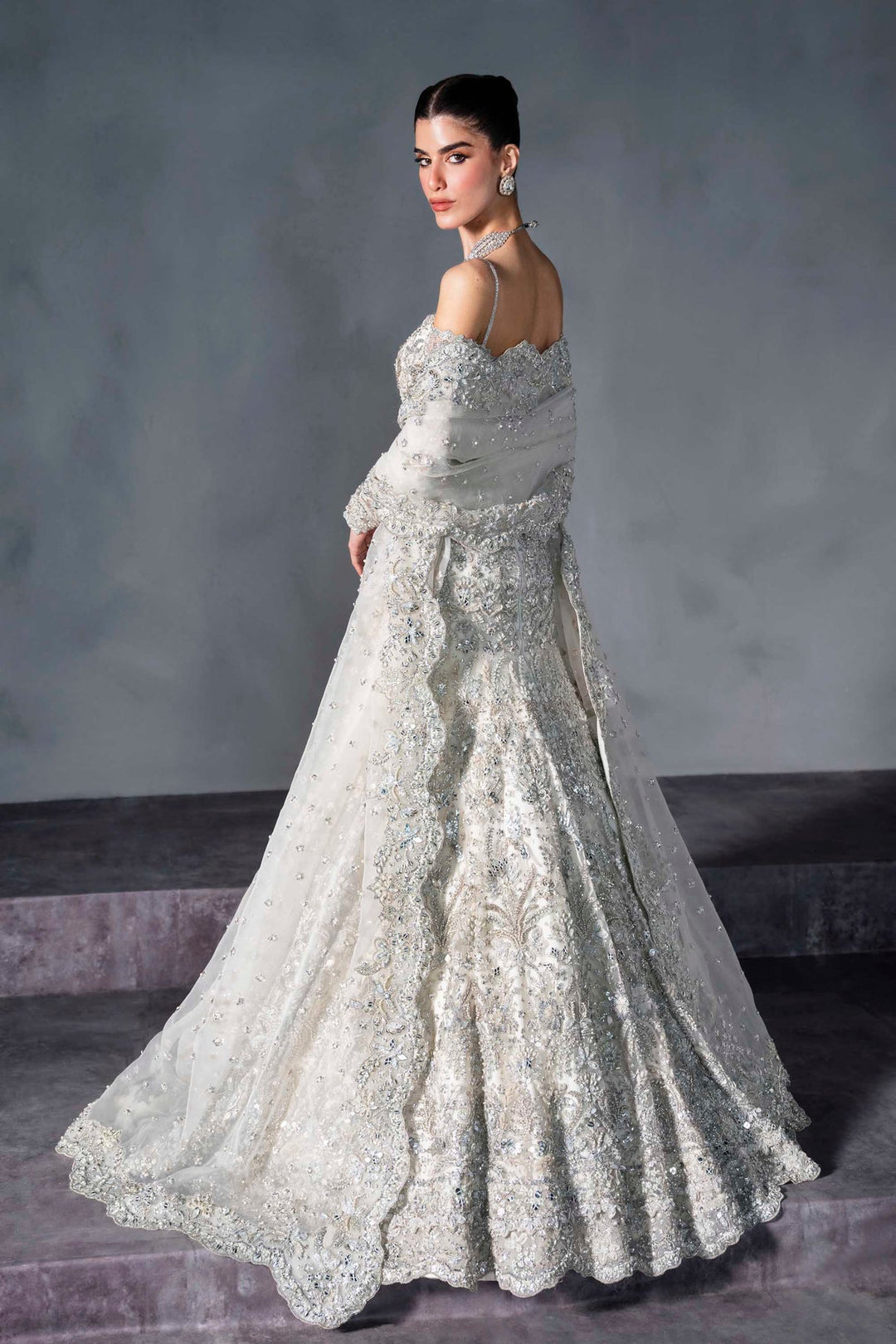 Stunning Pakistani Bridal Walima Dress in Gown Style