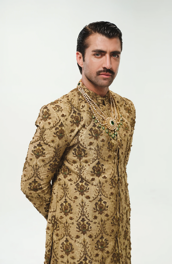 Latest Pakistani Groom Dress in Traditional Sherwani Style
