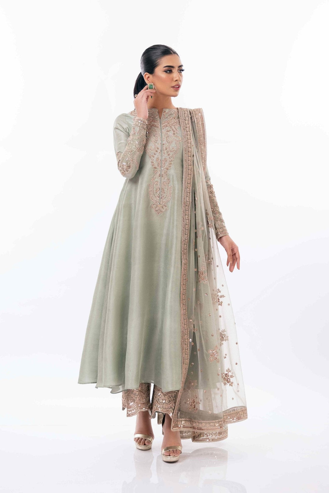 Latest Pakistani Wedding Dress in Airline Kameez Trouser Style