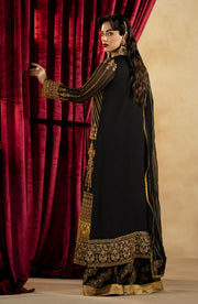 Latest Pakistani Wedding Dress in Black Kameez Trouser Style