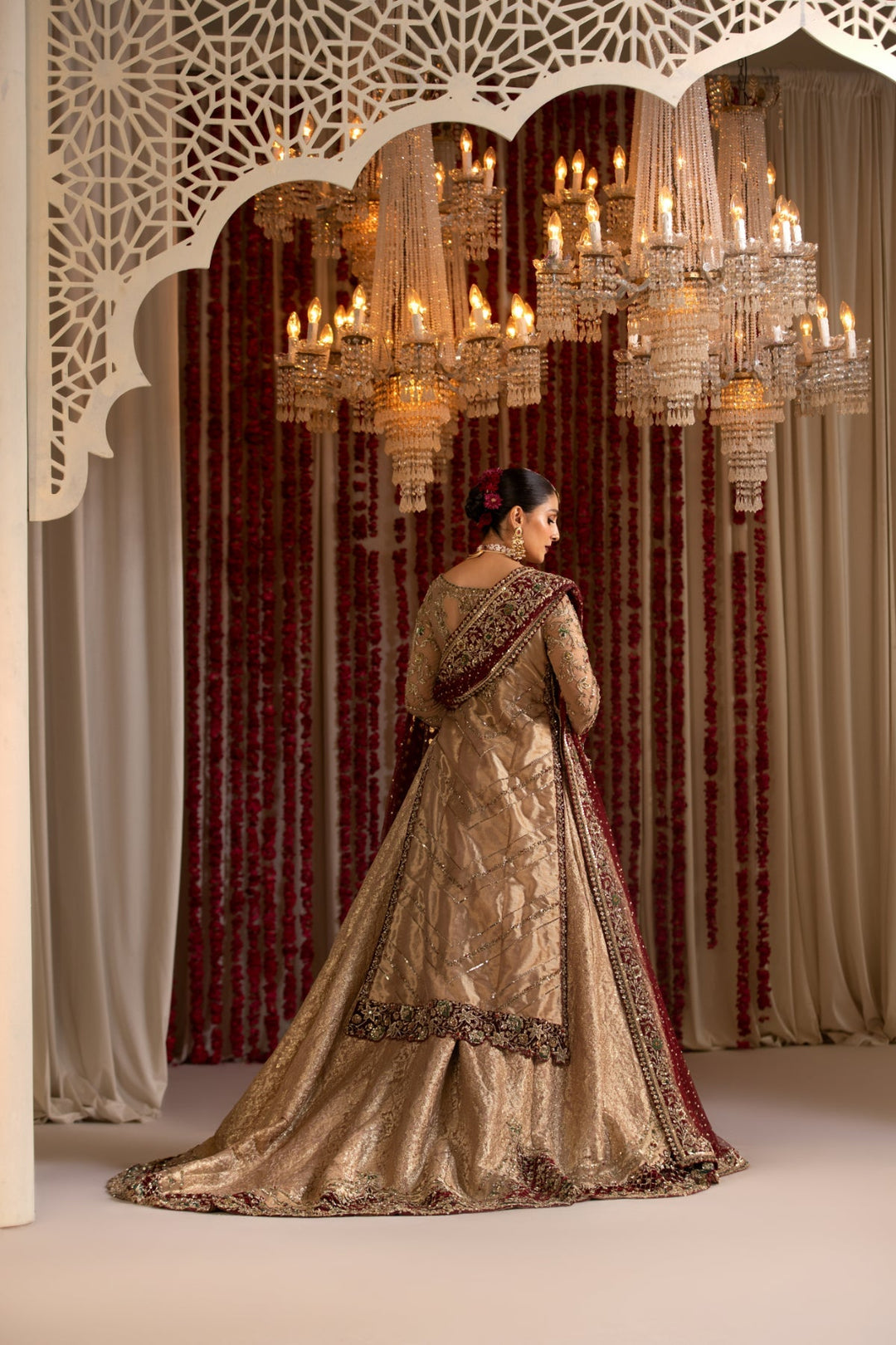 Elegant Pakistani Bridal Lehenga in Kameez Style