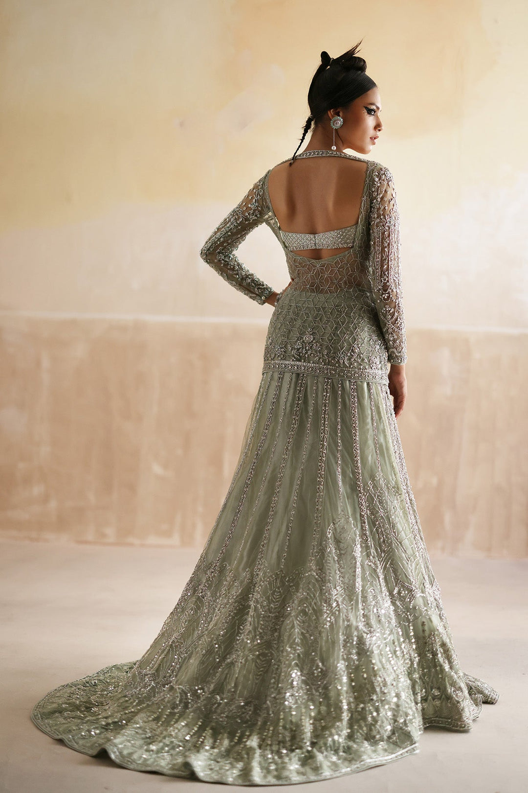 Latest Pakistani Wedding Dress in Bridal Lehenga Shirt Style