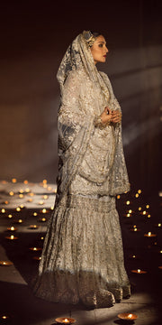 Latest Pakistani Wedding Dress in Kameez and Gharara Style