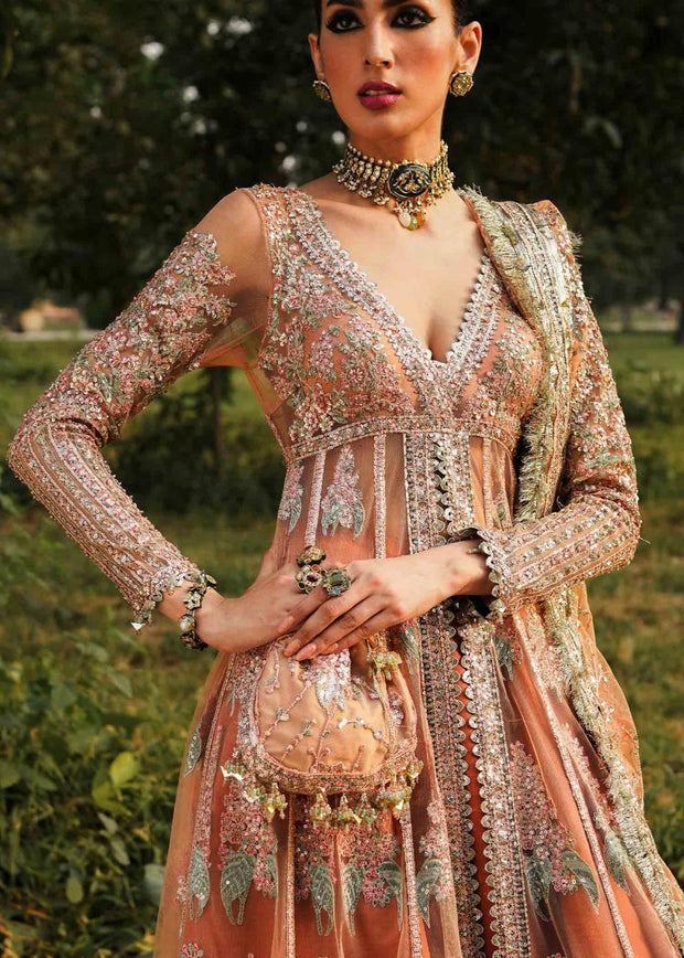Latest Pakistani Wedding Dress in Open Gown and Lehenga Style