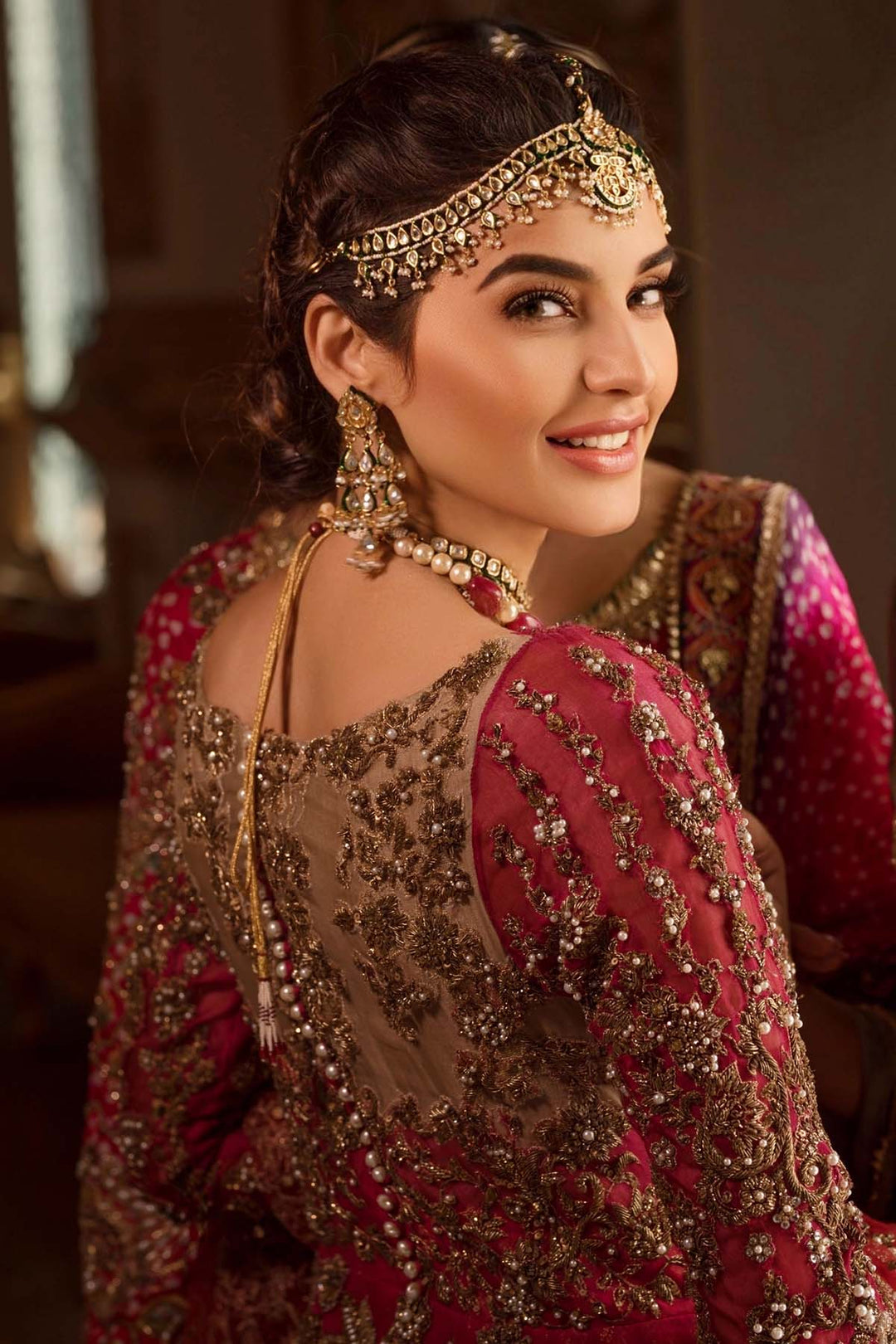 Latest Pakistani Wedding Dress in Open Gown and Lehenga Style