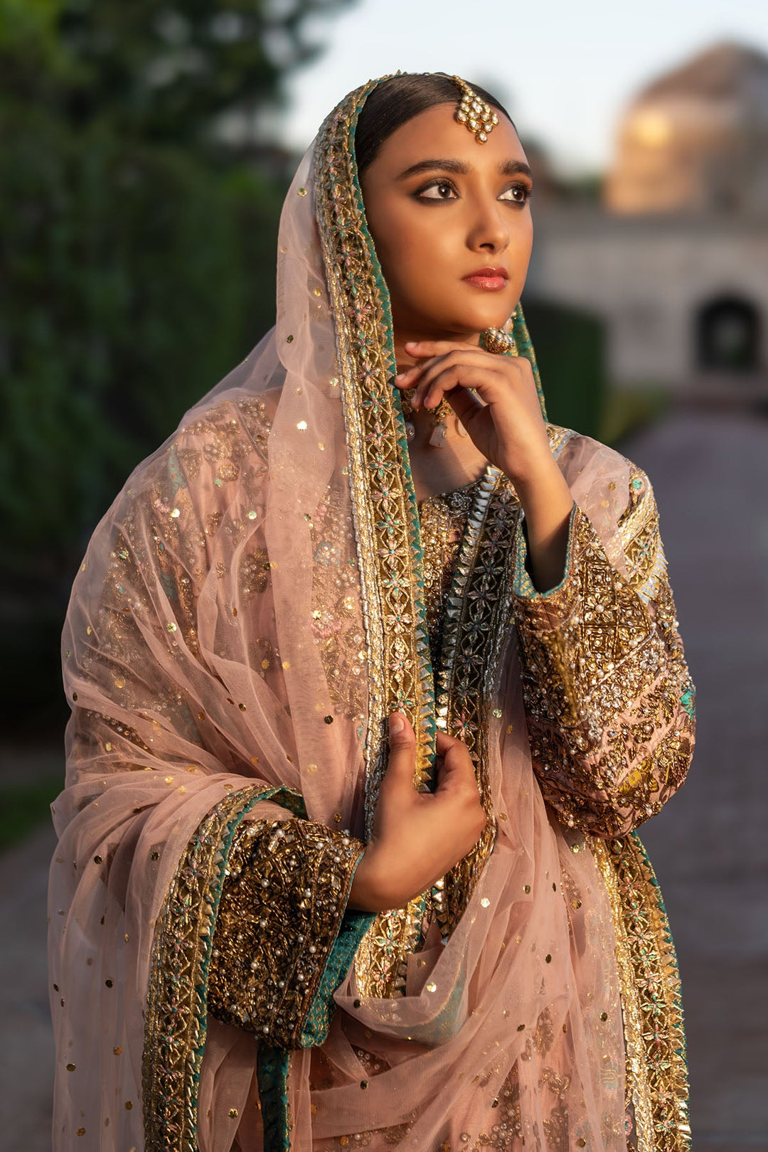 Latest Pakistani Wedding Dress in Pink Kameez Trouser Style