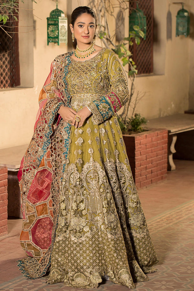 Latest Pakistani Wedding Dress in Pishwas Frock Style Nameera by Farooq