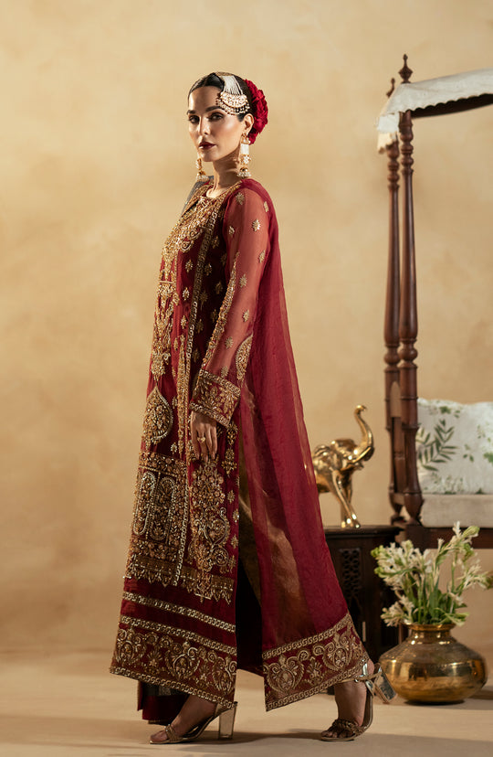 Latest Pakistani Wedding Dress in Premium Kameez Trouser Style