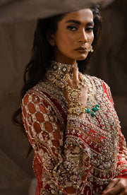 Latest Pakistani Wedding Dress in Red Kameez Sharara Style
