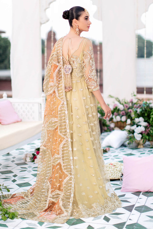 Latest Pakistani Wedding Dress in Royal Gown and Trouser Style