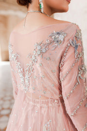 Latest Pakistani Wedding Dress in Soft Pink Gown Lehenga Style