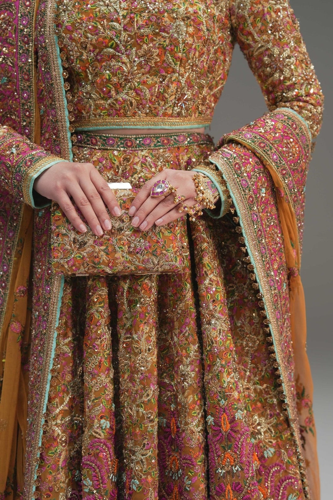 Latest Pakistani Wedding Dress in Yellow Lehenga Choli Style