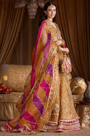 Latest Pakistani Wedding Mehndi Dress in Lehenga Kameez Style