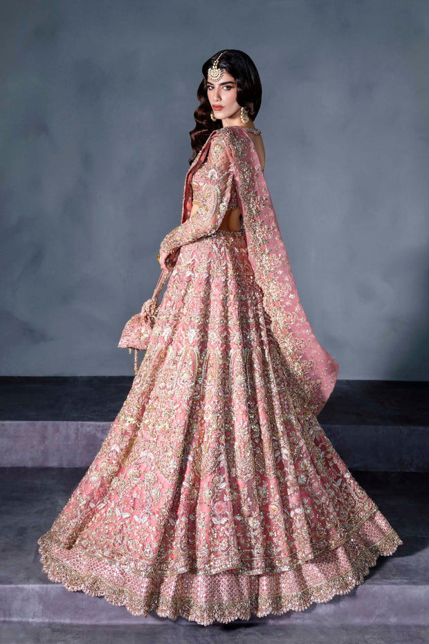 Latest Pink Bridal Lehenga Choli and Dupatta Wedding Dress