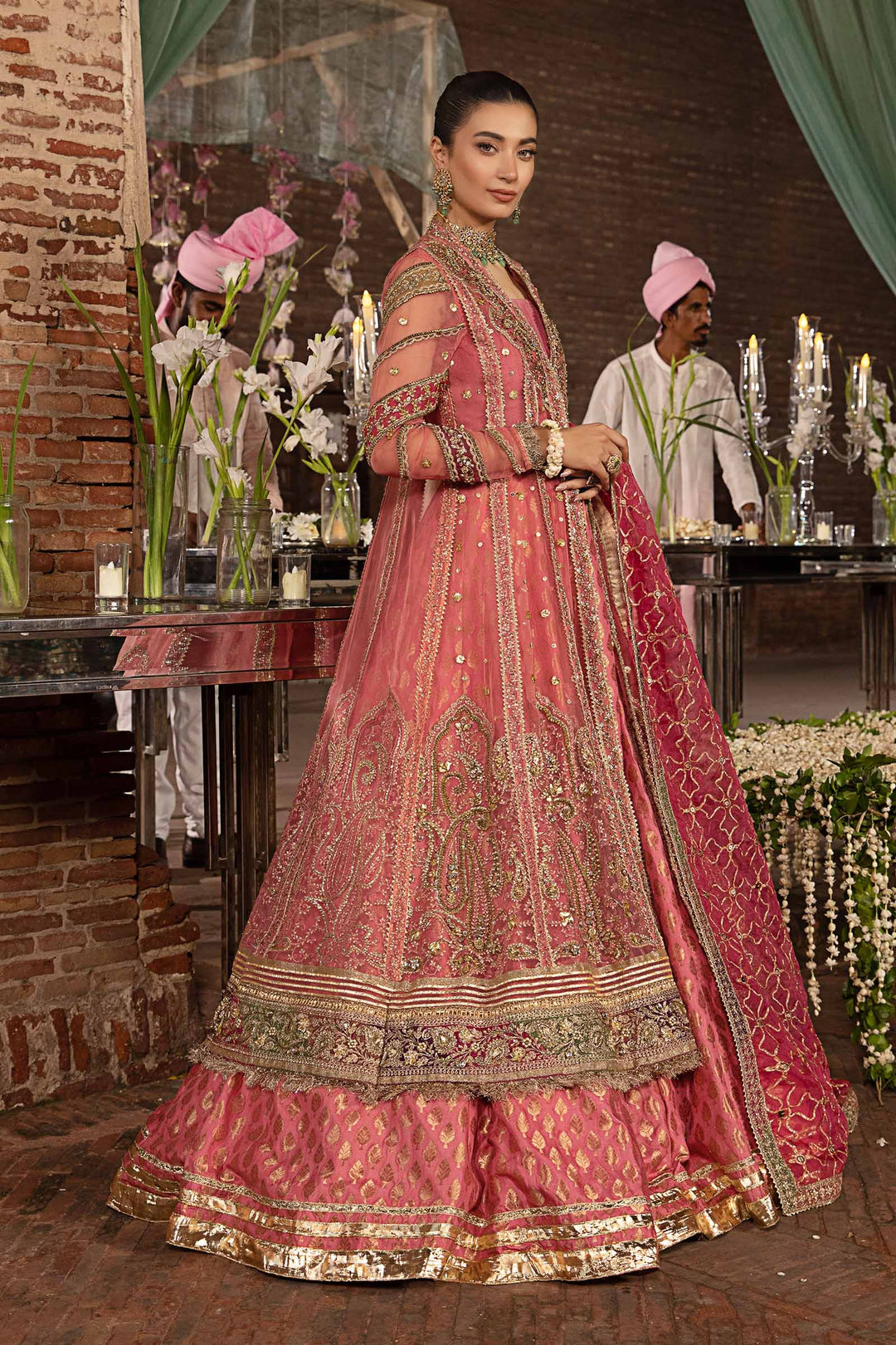 Premium Pink Pakistani Bridal Frock Lehenga for Elegant Weddings