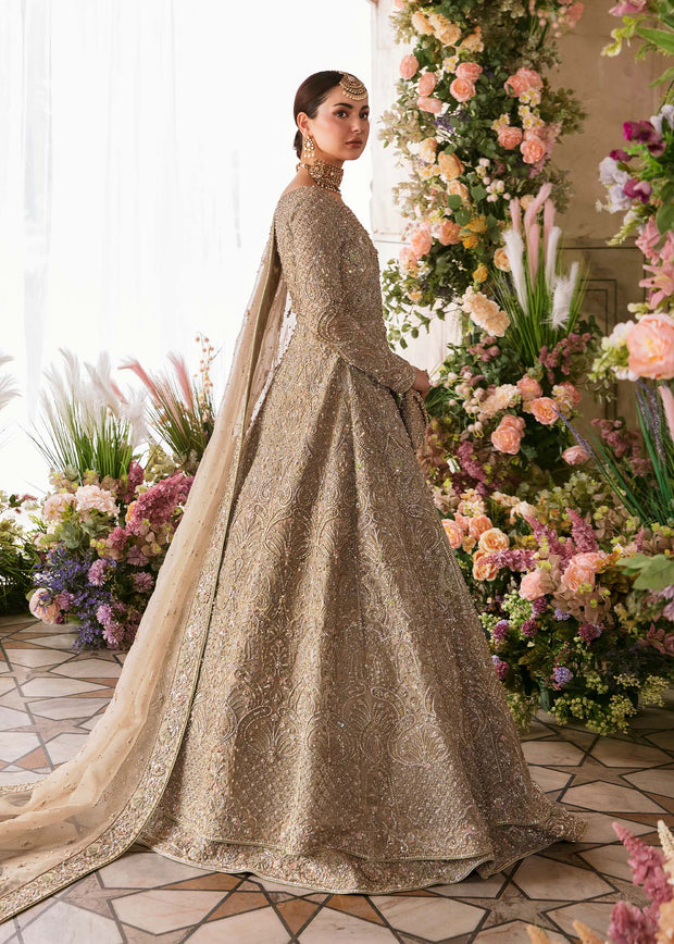 Latest Pishwas Embellished Pakistani Bridal Dress