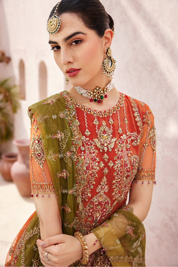 Latest Pishwas Frock and Trouser Style Pakistani Wedding Dress