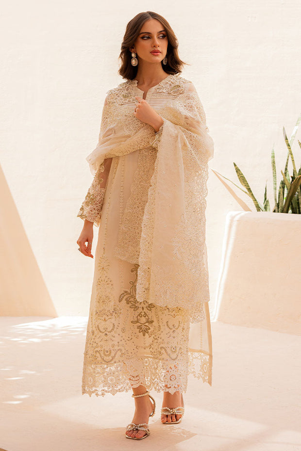 Latest Premium Ivory Kameez Trousers Pakistani Wedding Dress
