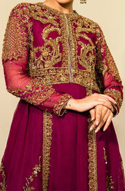 Latest Purple Pakistani Bridal Dress in Sharara Kameez Style