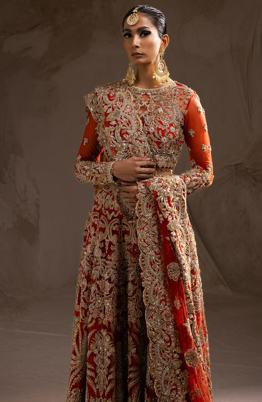 Latest Red Bridal Lehenga and Choli Pakistani Wedding Dress