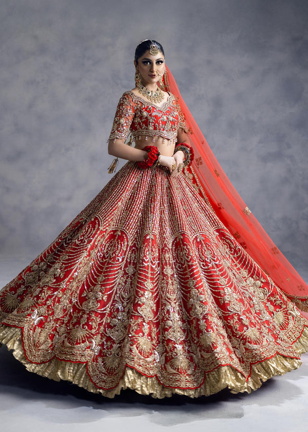 Latest Red Lehenga Choli and Dupatta Bridal Wedding Dress