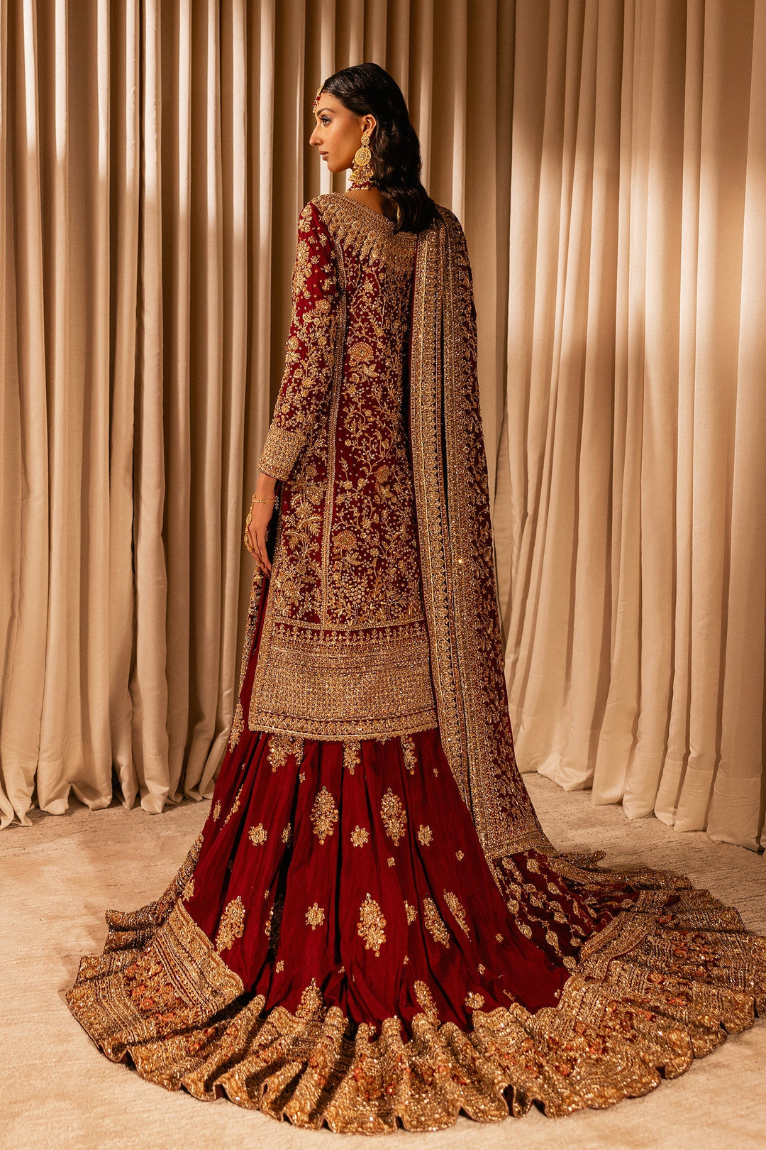 Stunning Red Pakistani Bridal Lehenga and Kameez