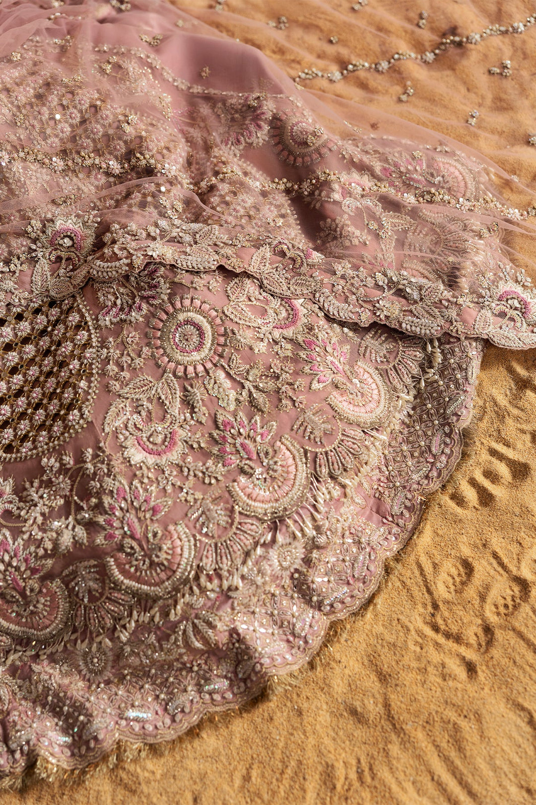 Latest Royal Pakistani Bridal Dress in Wedding Pink Gown Style