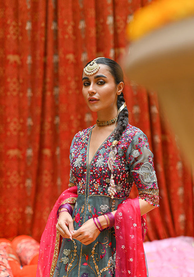 Latest Traditional Pishwas Frock and Sharara Mehndi Dress