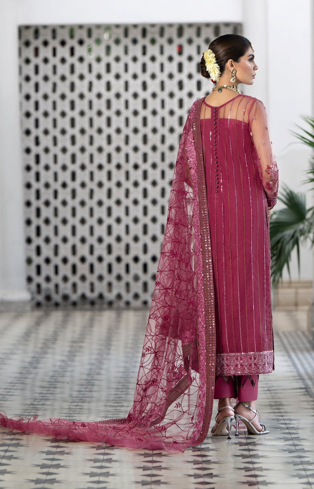 Latest Vibrant Kameez Trouser Pink Pakistani Wedding Dress