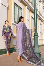 Latest Violet Embroidered Pakistani Salwar Kameez with Dupatta