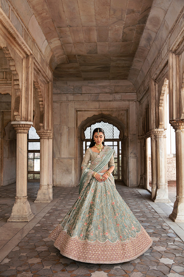 Latest Walima Dress in Bridal Lehenga Choli Dupatta Style