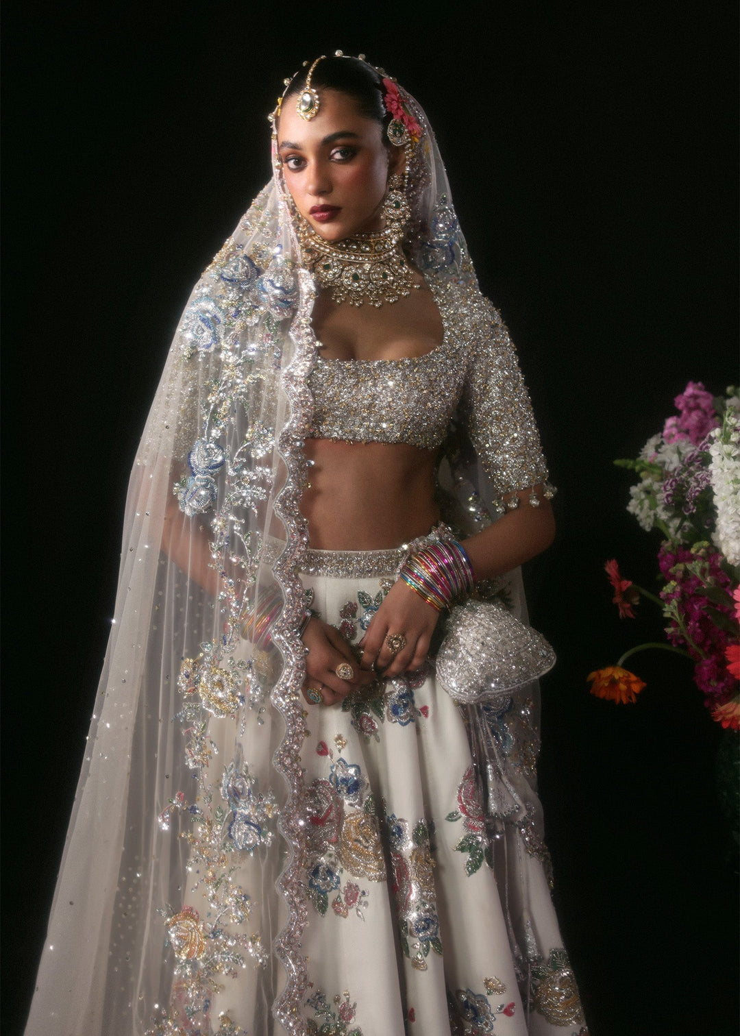 Latest Indian Bridal Dress in Choli Lehenga and Dupatta Style